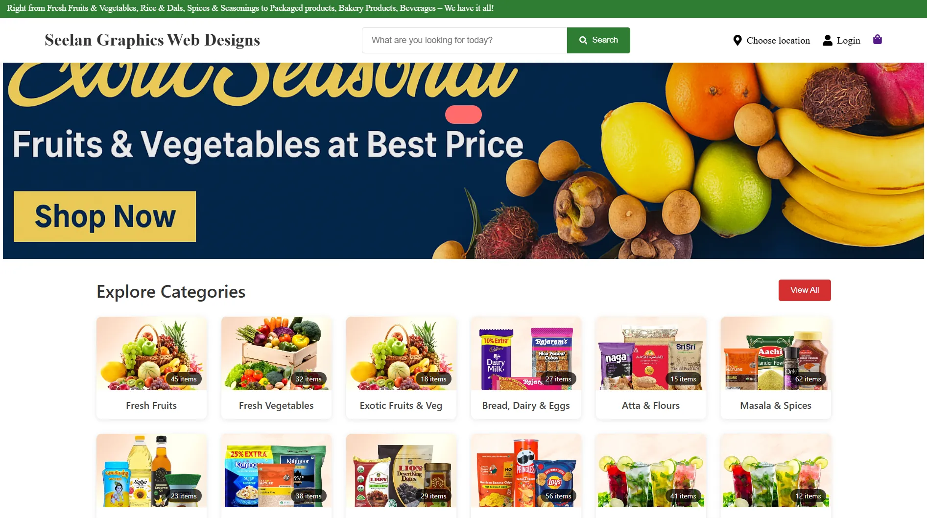 Supermarket & Grocery Store Website Template