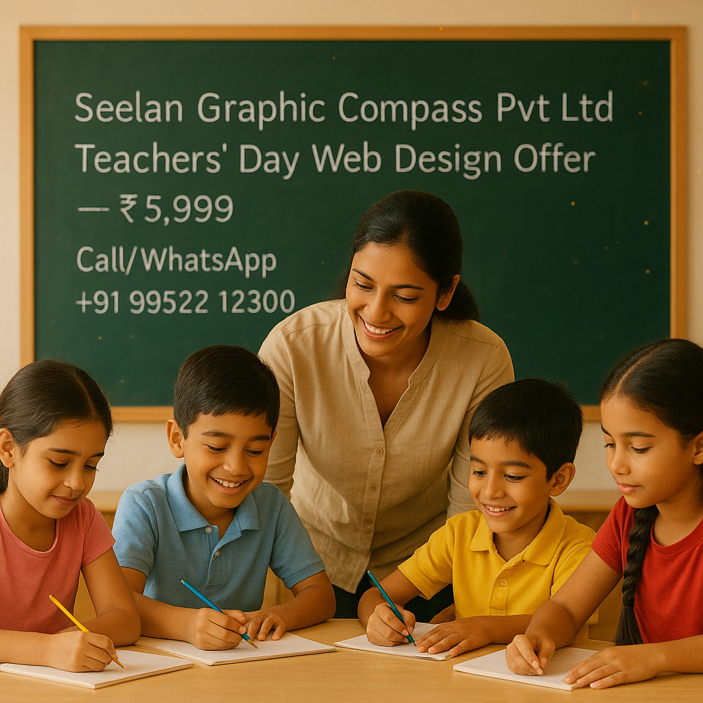 Classroom scene with teacher guiding students — Teachers’ Day tribute